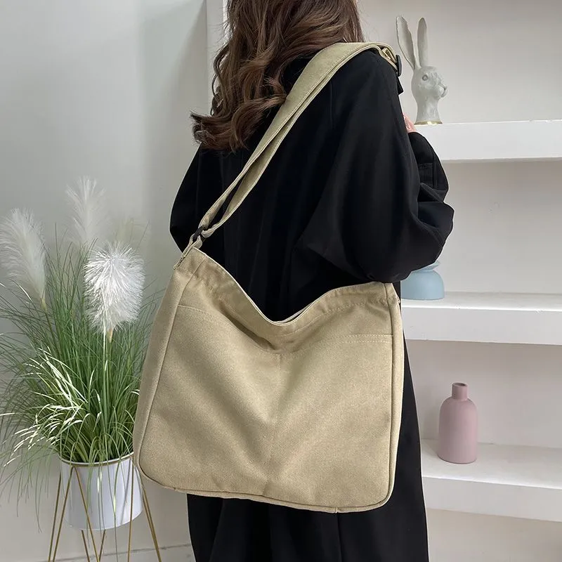 Canvas Tote Bag Large Capacity Crossbody Bag for Women Men 2025 - 2