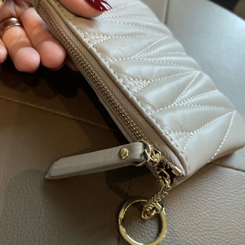 Sheepskin Coin Purse Women Mini Slim Leather Wallet 2025 New Fashion - 3