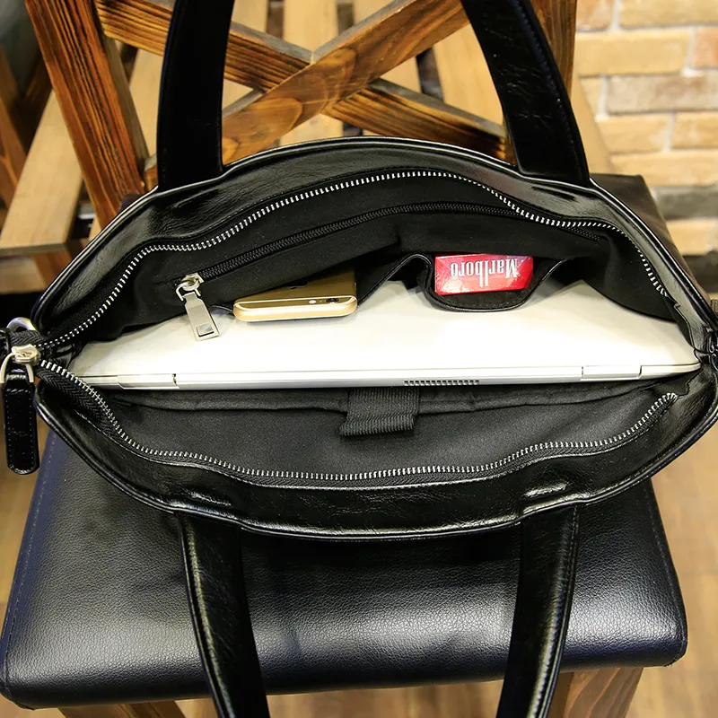 Men's Leather Briefcase, PU Business Tote Bag, 2023 New Fashion - 4