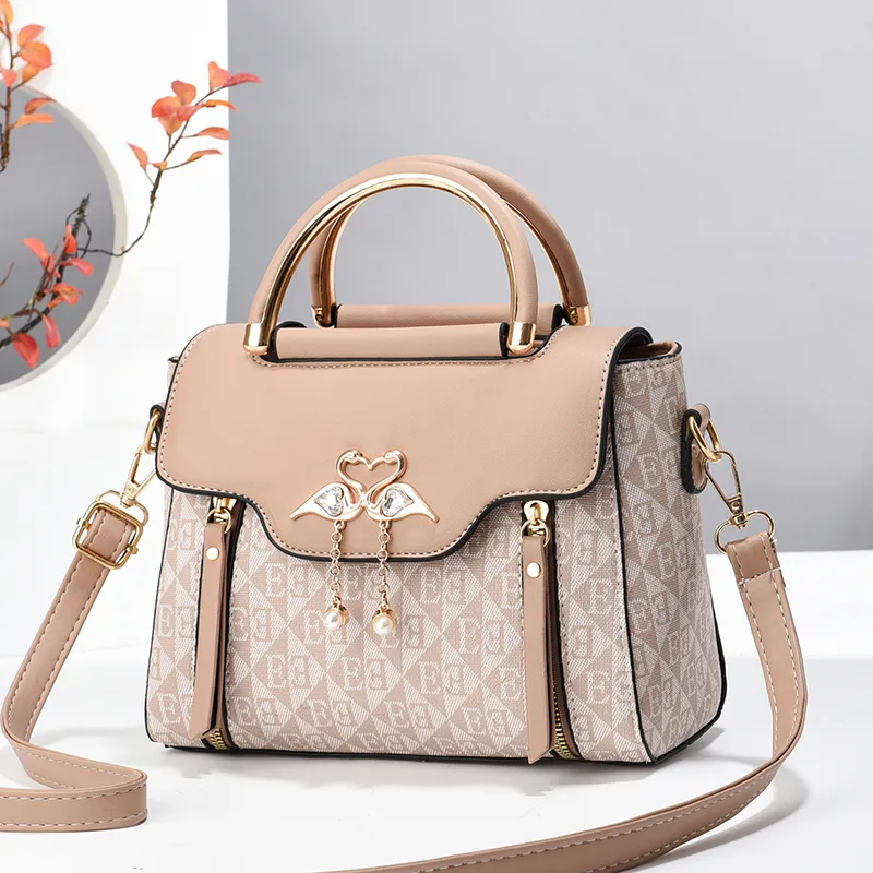 French Style Handbag Women's Luxury Print Shoulder Bag Crossbody Tote - 5