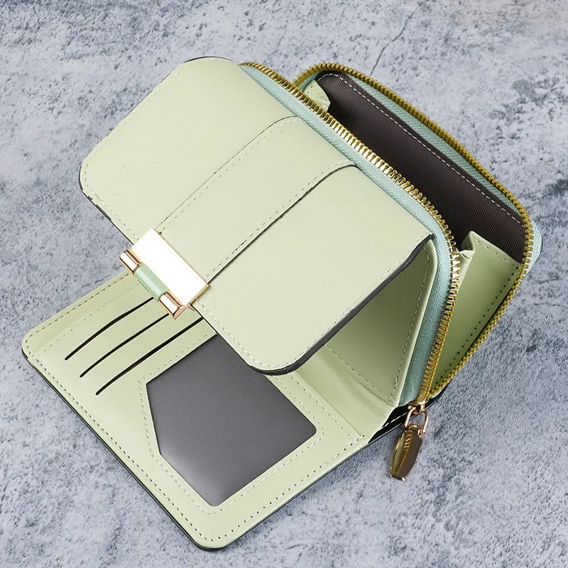 Women's PU Leather Long Wallet Multi Card Slots Zipper Coin Purse Fashion - 2