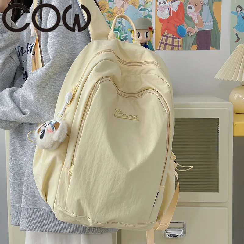 Lightweight Backpack for Women, Simple Japanese Style Large Capacity Daypack - 4