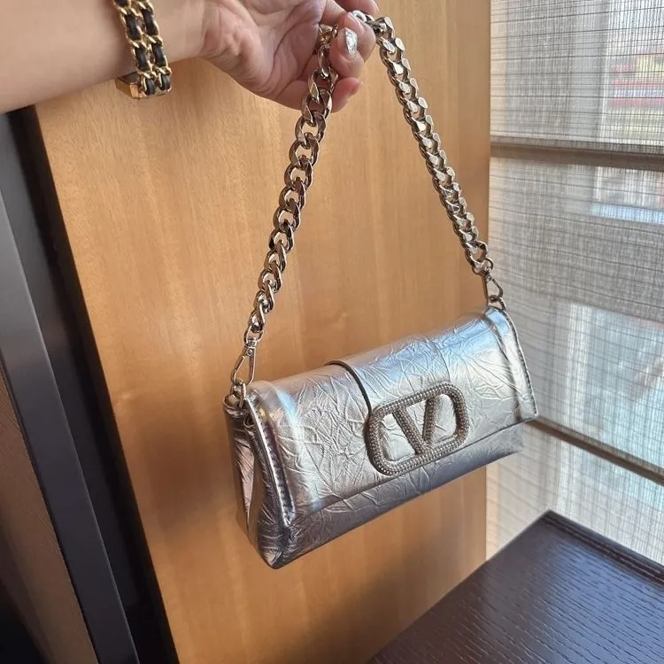 Stylish Chain Shoulder Bag for Women, Crossbody, Underarm, Small Square Purse - 2
