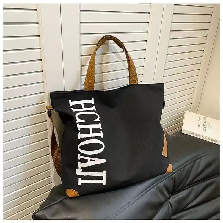 Large Tote Bag Women Canvas Crossbody Bag Fashionable Casual Shoulder Bag - 4