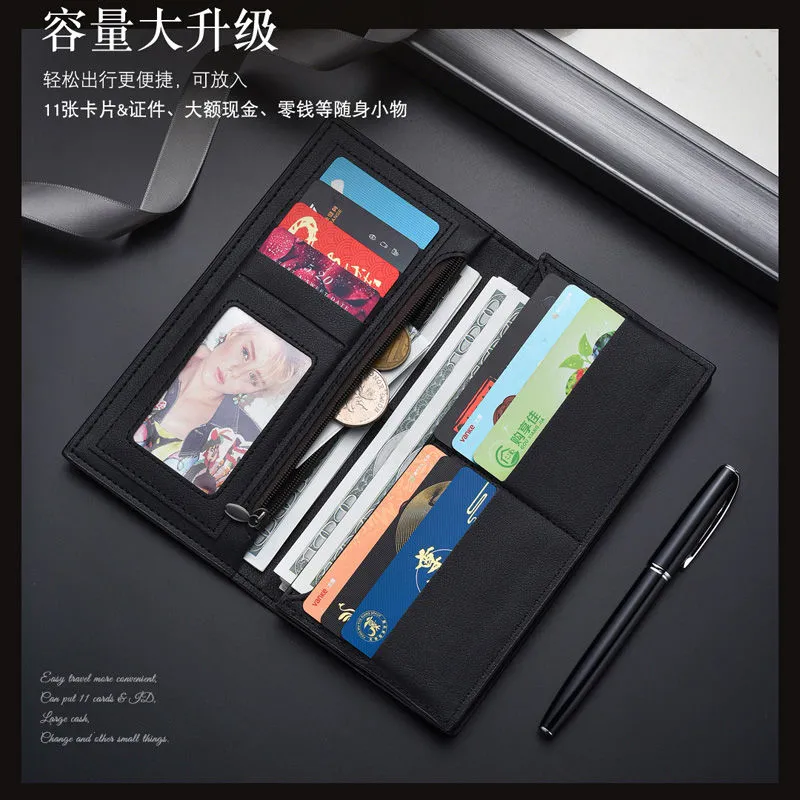 2025 Men's Long Wallet Ins Style Luxury Business Leather Card Holder - 4