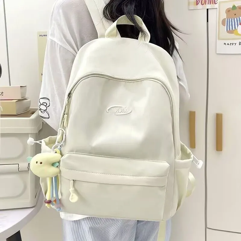 Solid Color Backpack for Women, Stylish School Bag for Teens & College Students - 3