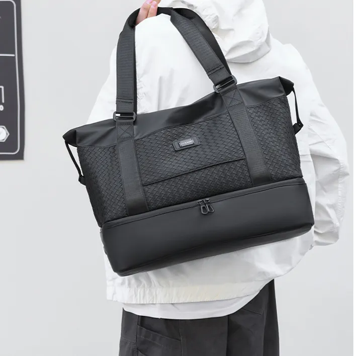 2025 Men's Waterproof Woven Tote Bag, Gym Bag, Travel Shoulder Bag - 4