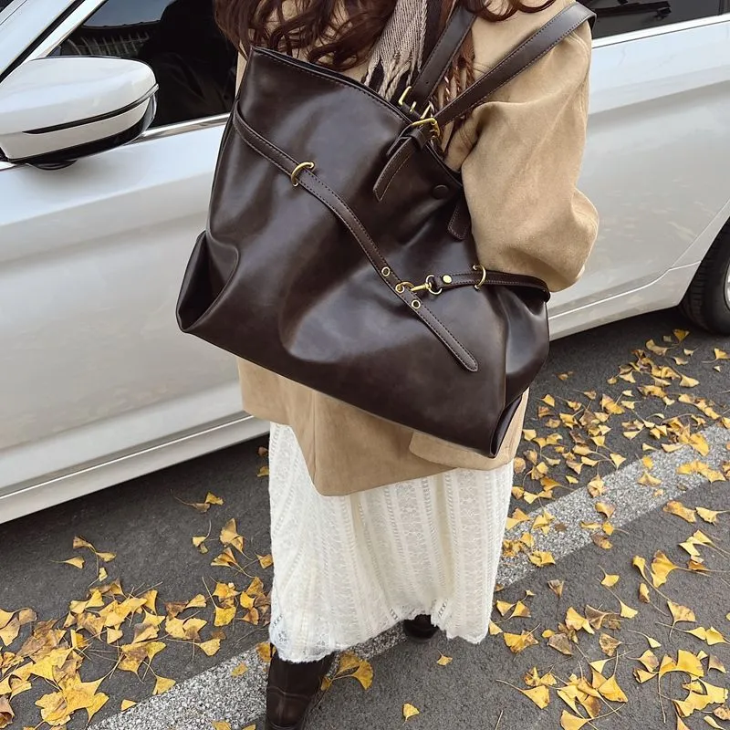 Large Tote Bag for Women 2025 New Retro Shoulder Bag Fashionable Commute - 2