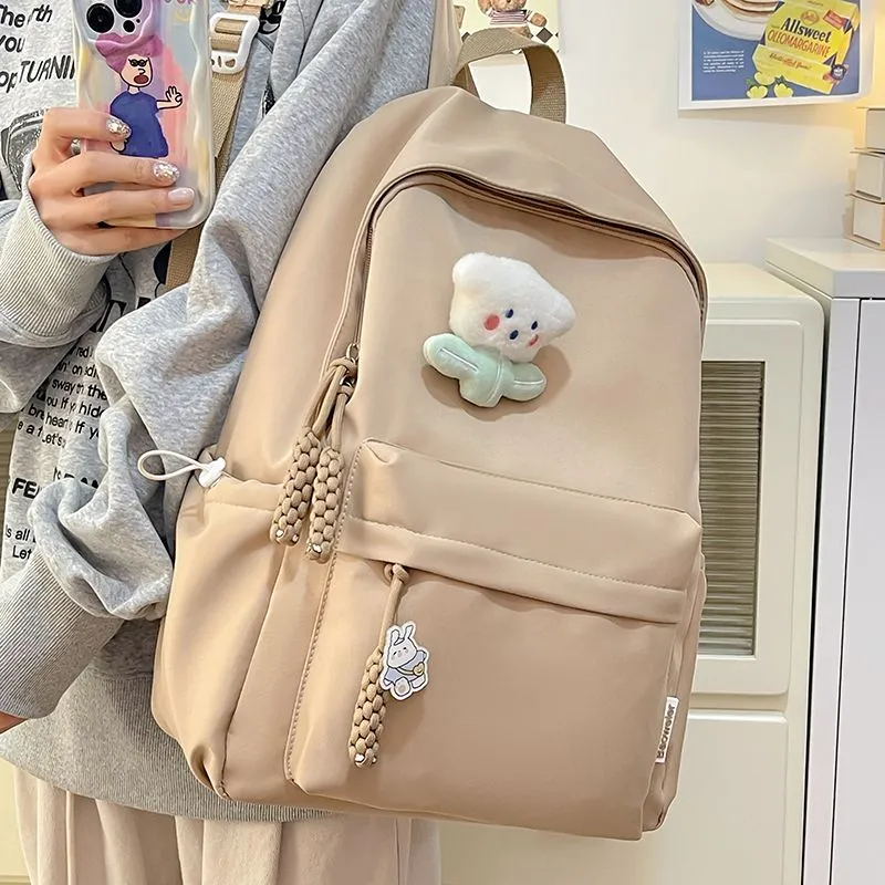 Stylish Plain Backpack for Women, Lightweight College Rucksack, School Bag - 1