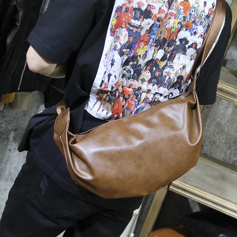 Vintage Soft Leather Crossbody Bag, Fashionable Men's Sling Bag - 2