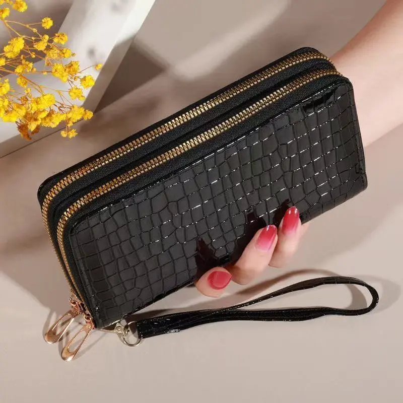 Women's Long Zip Wallet with Card Slots & Phone Pocket, Fashionable Clutch - 5
