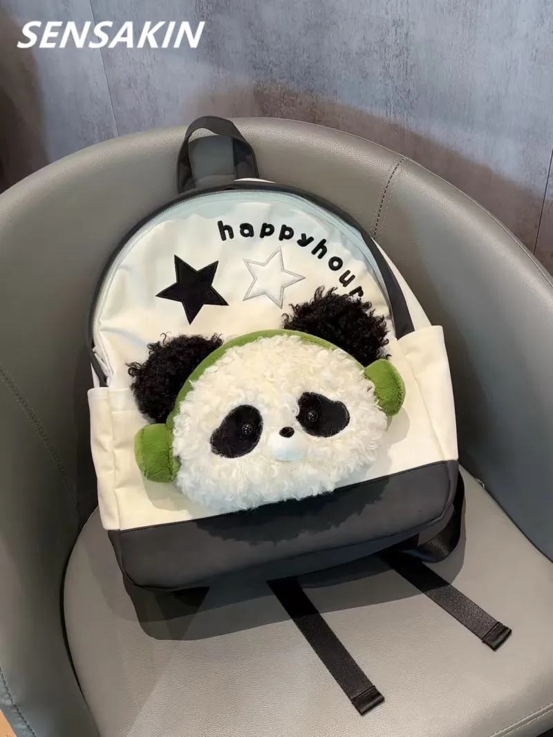 Cute Animal Backpack with Plush Toy for Girls, School Commute Rucksack - 3
