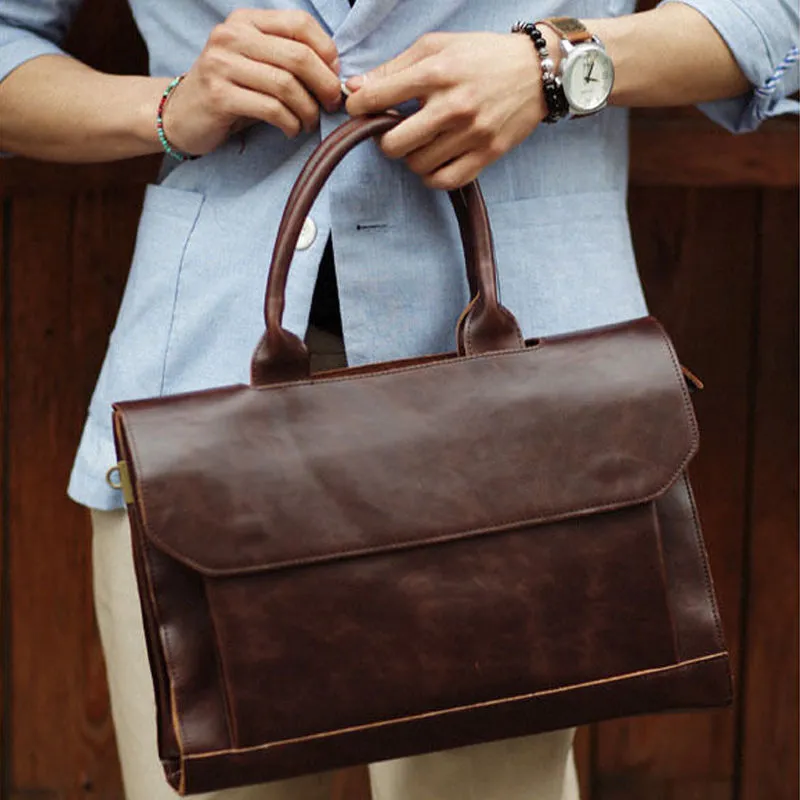 Men's Business Tote Bag Large Capacity Laptop Briefcase Crossbody Bag - 5