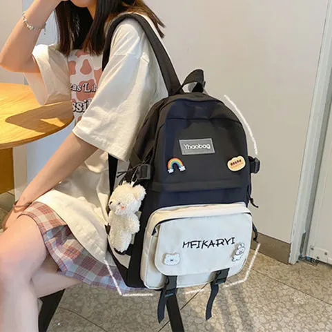 Ins Backpack for Women Large Capacity College Rucksack School Bag - 3