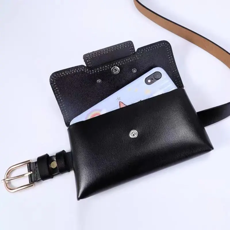 Women's Leather Belt Bag, PU Waist Bag with Alloy Buckle for Fashion - 3