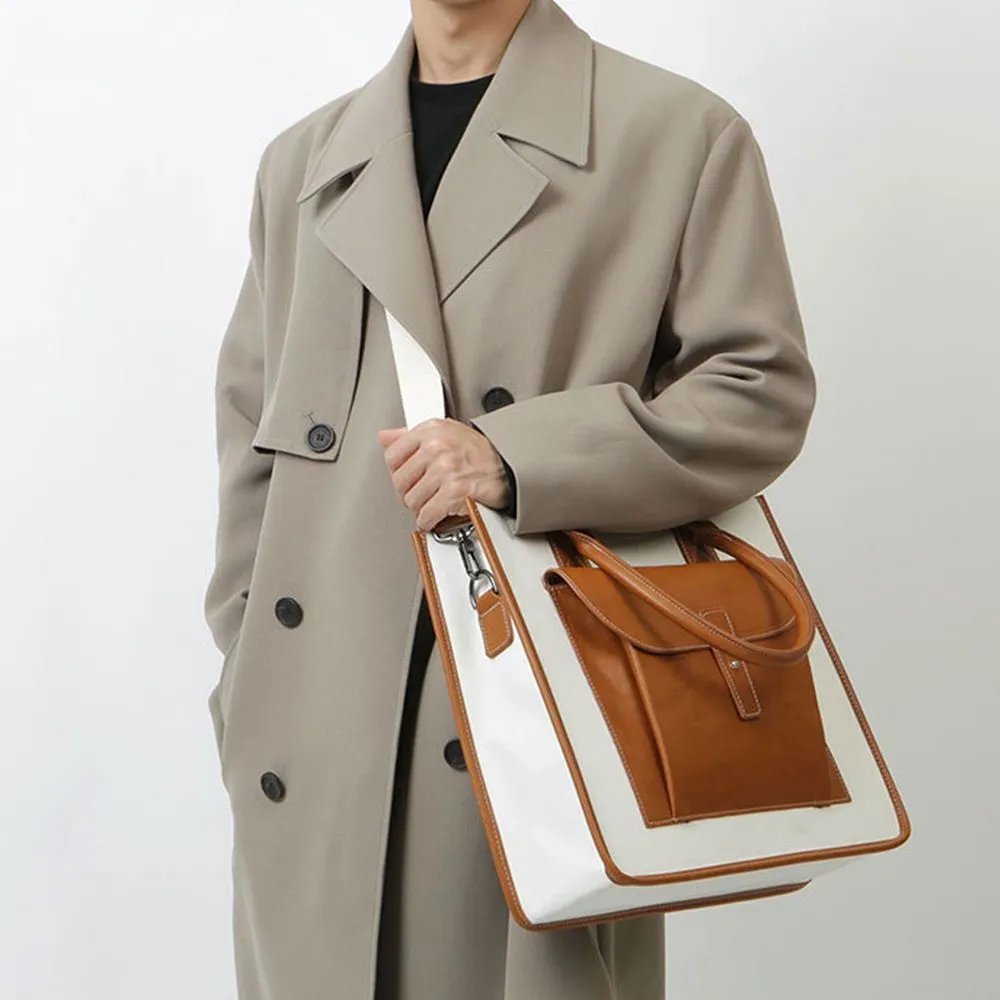 Men's Casual Shoulder Bag Large Capacity Crossbody Bag Retro Style - 3
