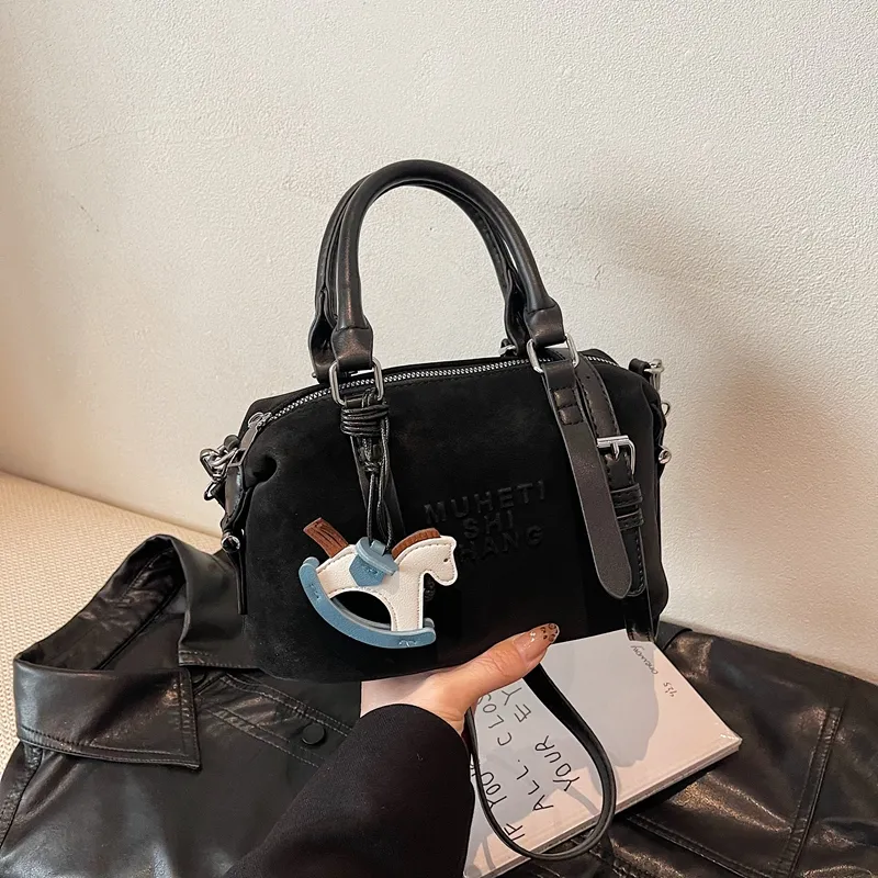 Boston Bag Women 2024 PU Leather Crossbody Shoulder Handbag - 3