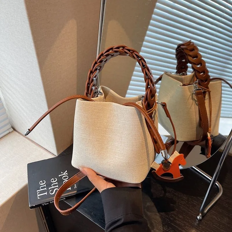 Canvas Bucket Bag 2025 Women's Shoulder Tote Bag Fashion - 2