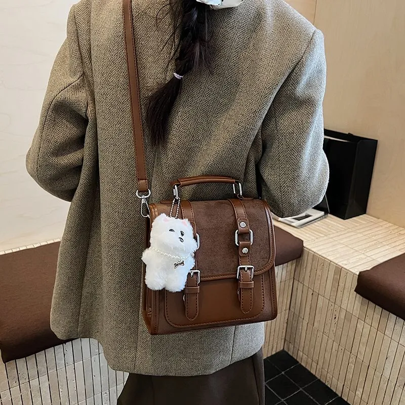Retro PU Backpack, Small Commuter Laptop Bag for Women & College - 5