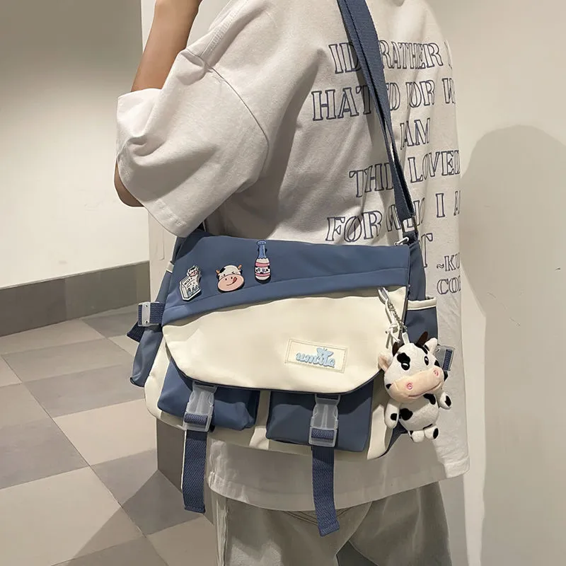 Men's Canvas Messenger Bag Large Capacity Vintage Crossbody Bag - 4