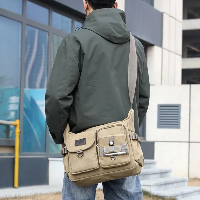 Vintage Canvas Messenger Bag for Men 2025 Large Capacity Commuter Shoulder Bag - 2