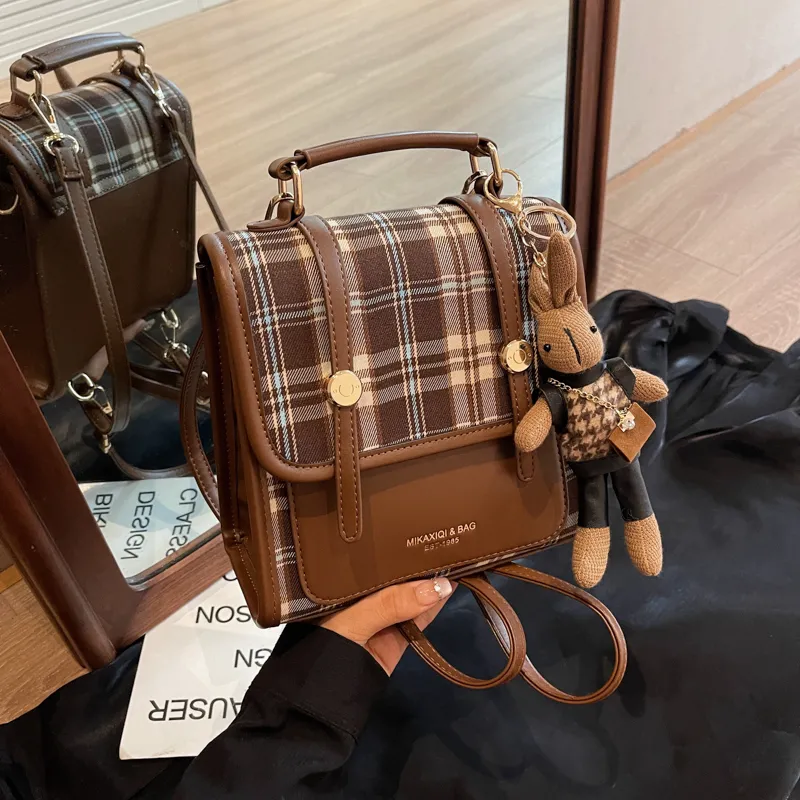 Retro Color Block Backpack 2025 Fall Fashion Casual Daypack for Women - 1