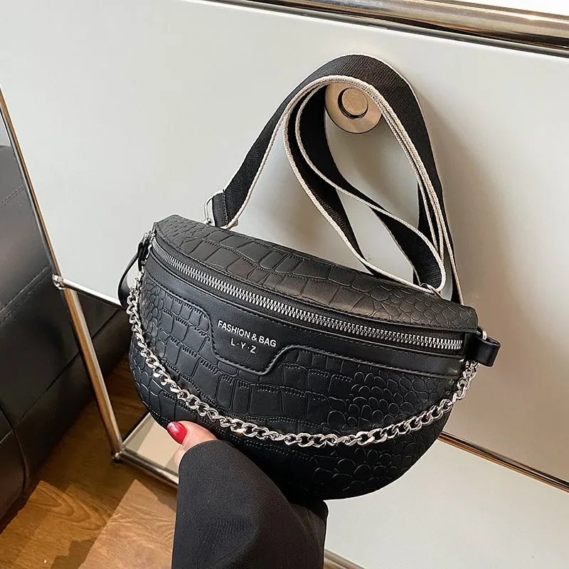 Stylish Crocodile Embossed Sling Bag 2024 - Versatile Waist & Shoulder Crossbody - 2