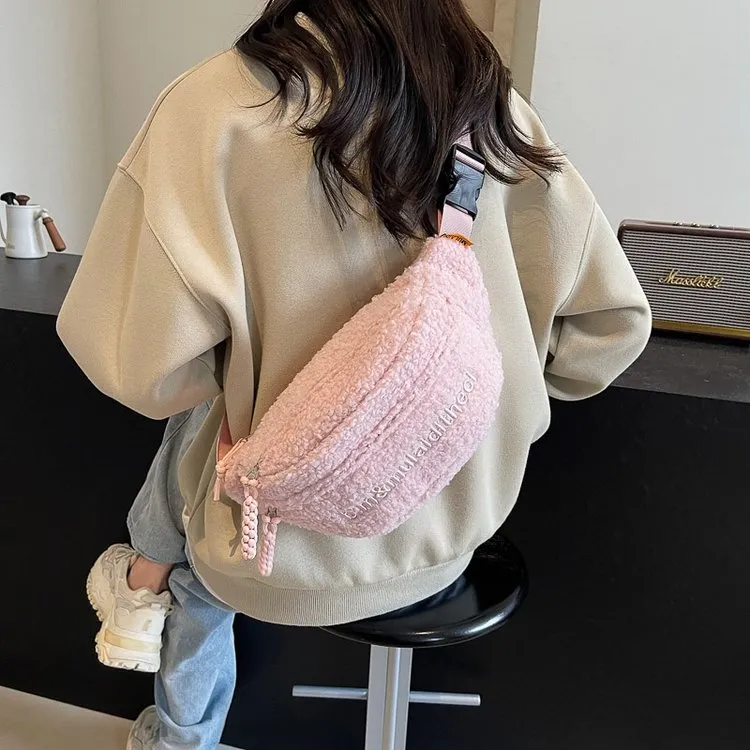 Lamb Fur Crossbody Bag Women Large Capacity 2024 New Fashion Shoulder Bag - 4
