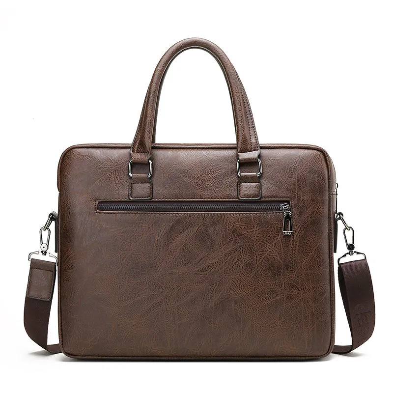 Men's Messenger Bag Retro Vintage Laptop Briefcase Large Capacity - 4