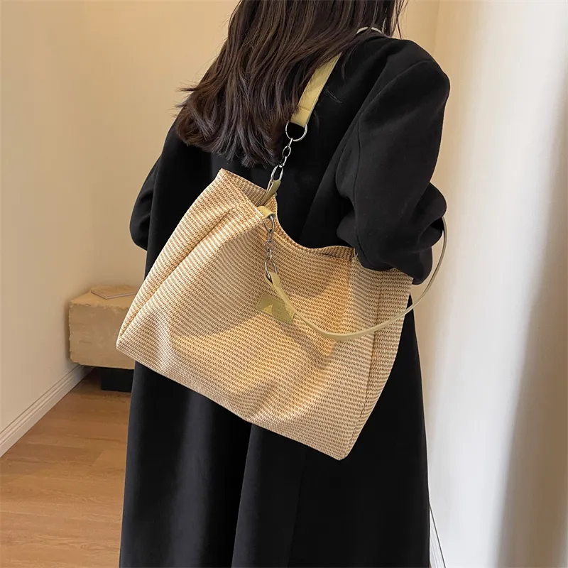 Large Tote Bag Women 2025 New Korean Style Canvas Shoulder Bag - 5