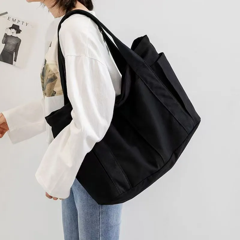 Large Canvas Tote Bag for Women, Travel Gym Shopper with Zipper Closure - 2