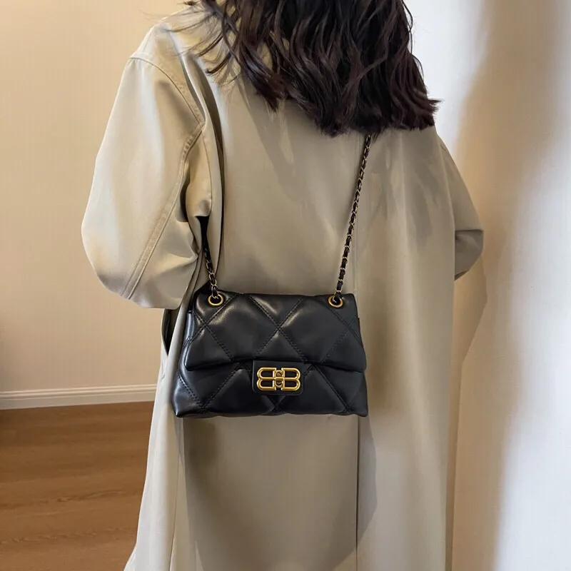 Chanel-Inspired Quilted Crossbody Bag | Large Capacity Chain Strap Shoulder Bag - 4
