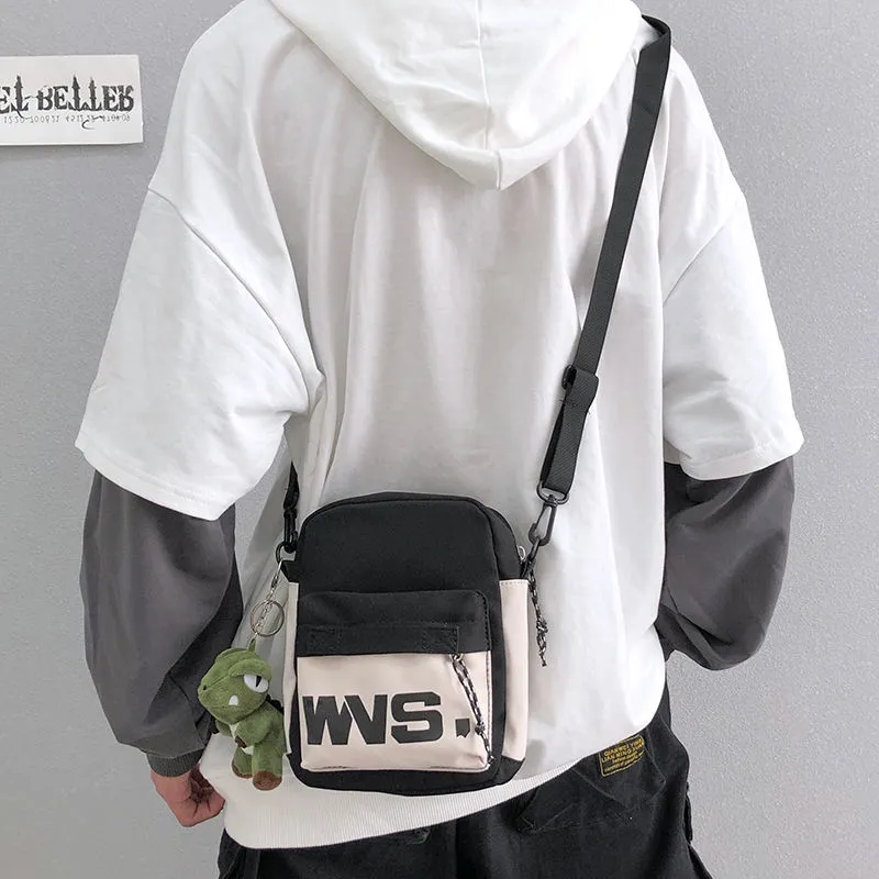 Men's Crossbody Bag Casual Nylon Sling Bag with Dinosaur Print - 1