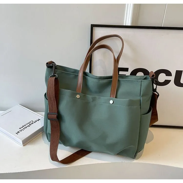 Large Canvas Tote Bag Laptop Shoulder Bag Commuter Crossbody Bag - 1