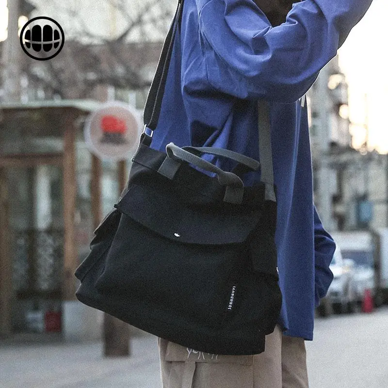 Men's Canvas Crossbody Bag Large Capacity Tote Daypack Casual Style - 4