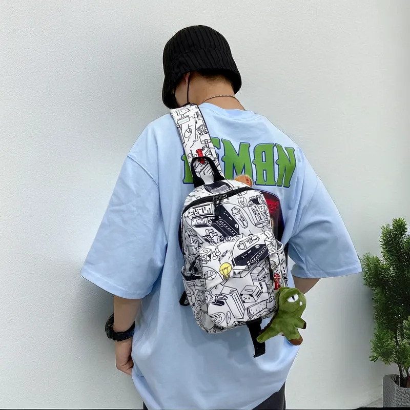 Chest Bag for Men Women Cycling Hiking Sports Canvas Sling Backpack - 2