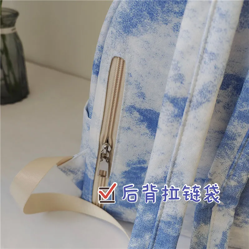 Ins Style Tie-Dye Backpack, College Fashion Mini Rucksack for Women - 2