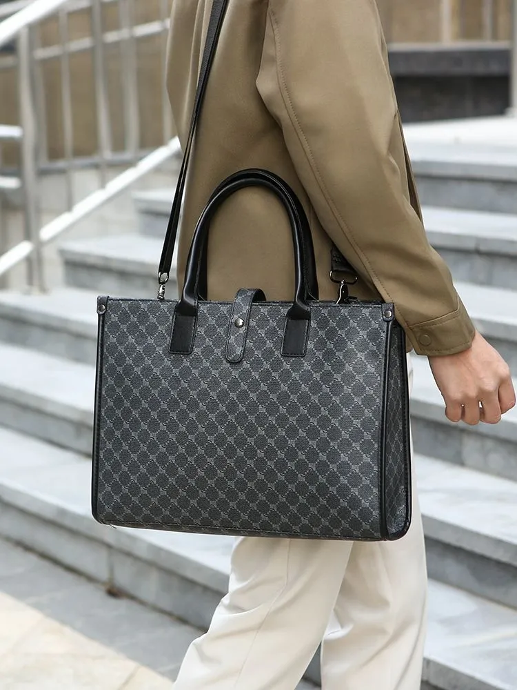 Men's Briefcase Large Capacity Shoulder Bag Business Laptop Bag - 3