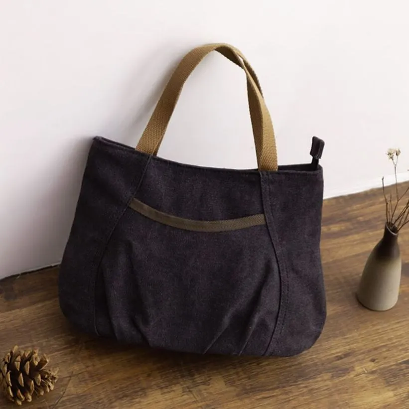 Women's Canvas Tote Bag, Lightweight & Versatile Lunch Bag, Retro Style - 1