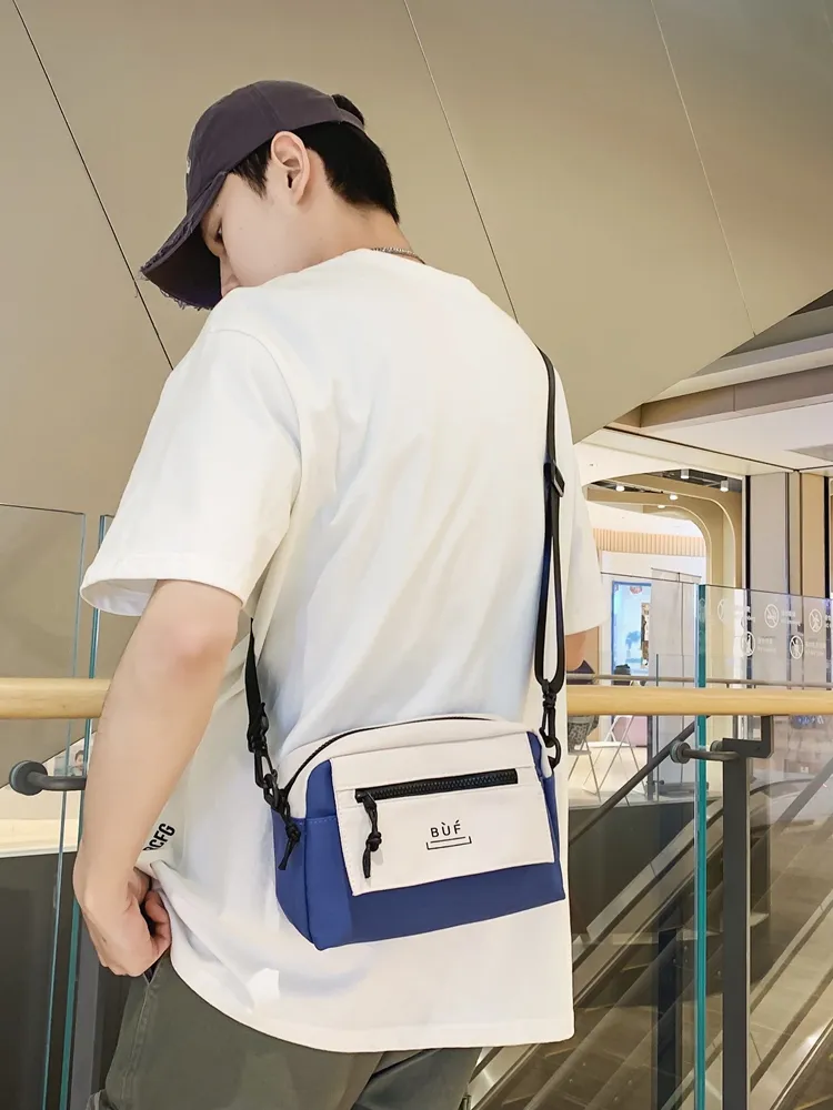 Men's Crossbody Bag PU Small Square Shoulder Bag for Phone Ins Style - 2