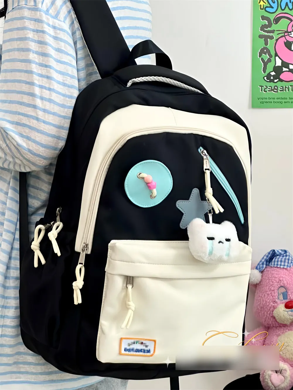 Cute Backpack for Girls, Large Capacity School Bag, Waterproof, Ins Style - 4