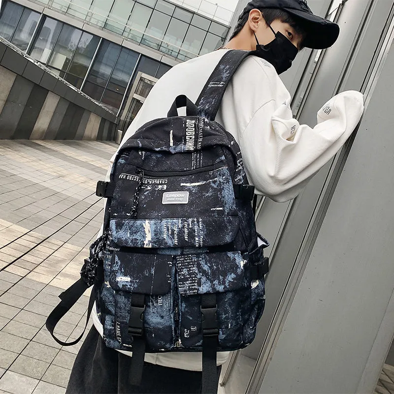 Men's Backpack Large Capacity Laptop Backpack Ins Trendy College High School - 5