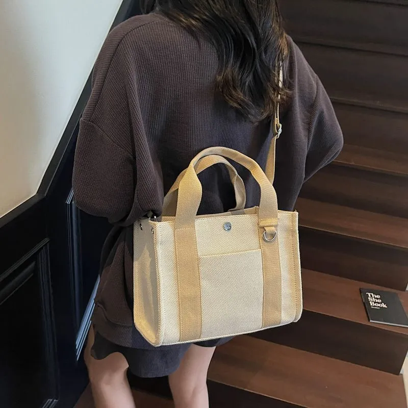 Canvas Tote Bag for Women, Magnetic Closure, Large Capacity Shoulder Bag - 2