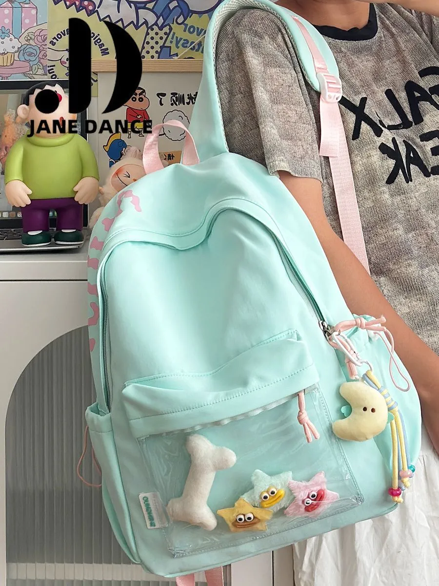 Ins Style Nylon Backpack for Girls, Lightweight College School Bag - 5