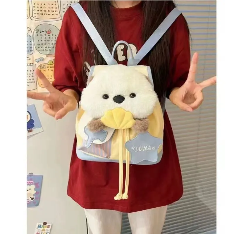 Cute Plush Otter Backpack 2024 Large Capacity Canvas Rucksack for Girls - 5