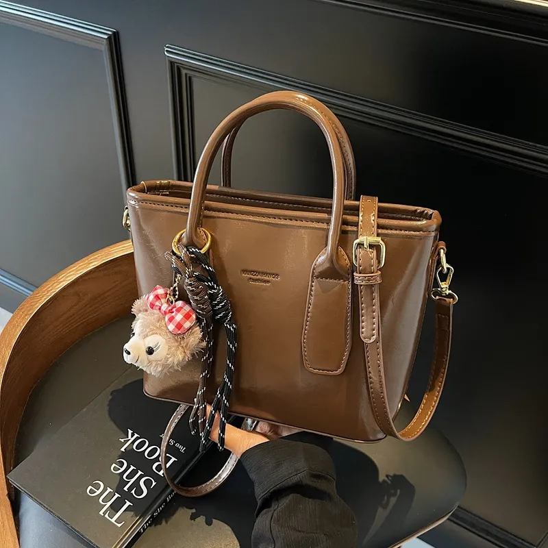 Trendy Brown Bucket Bag 2025, Women's Fashion Shoulder Crossbody Purse - 2