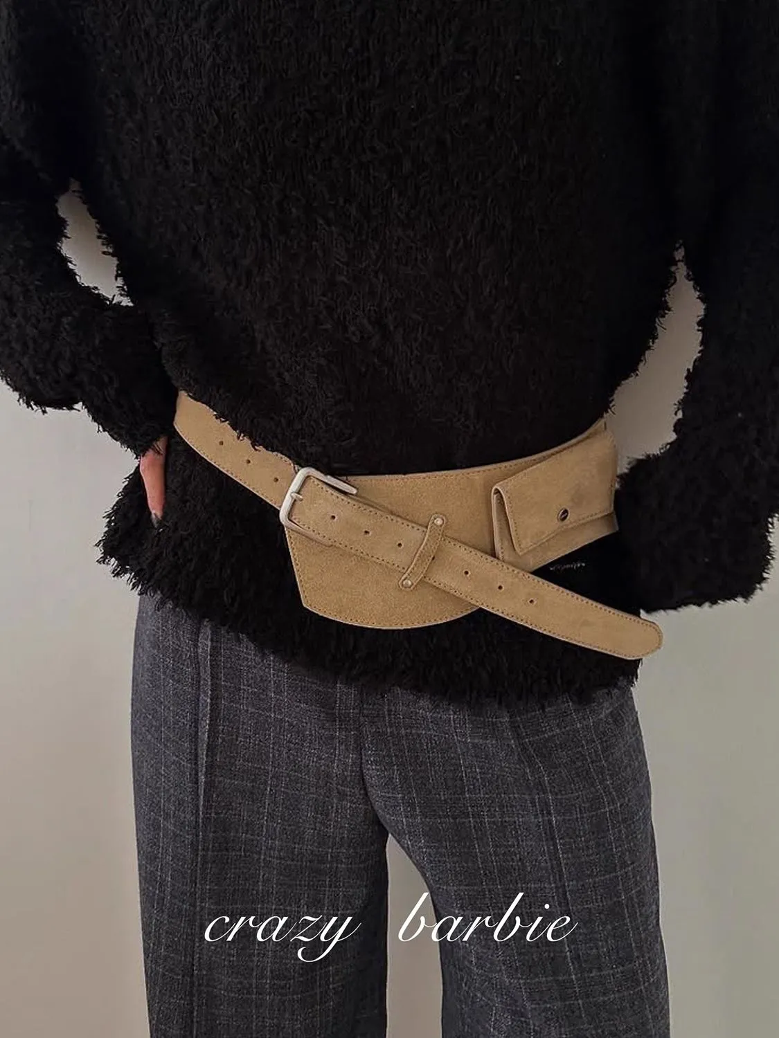 Faux Suede Waist Belt for Women 2025, Strap Bag with Alloy Buckle - 1