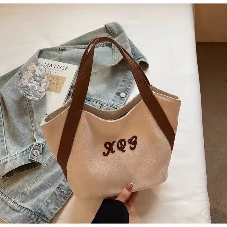 Canvas Tote Bag 2025 Work Commute Retro Shoulder Bag - 2