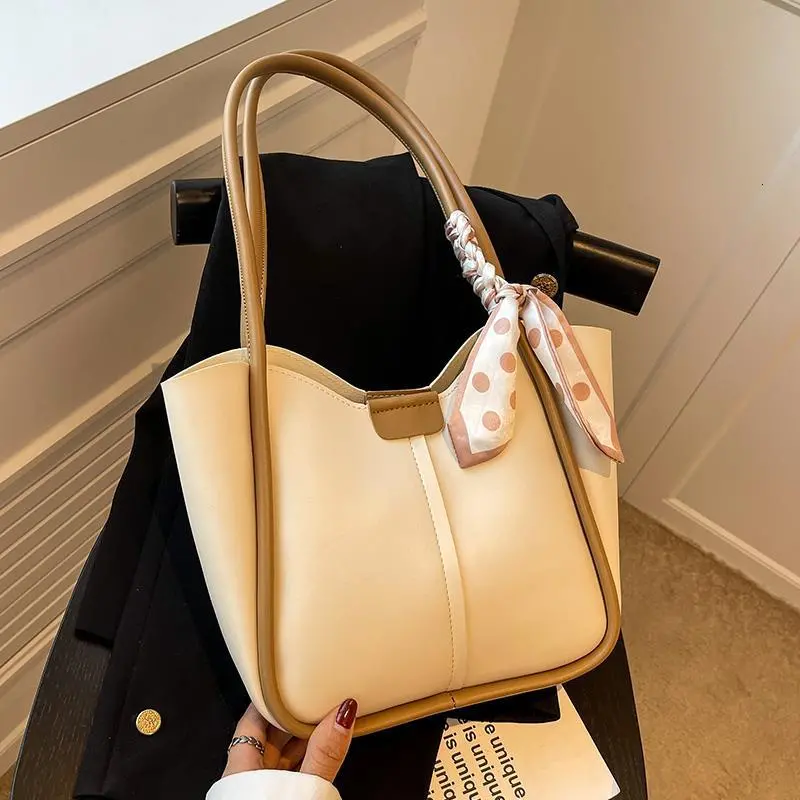Tote Bag for Women 2025 New Color Block Simple Shoulder Bag - 1