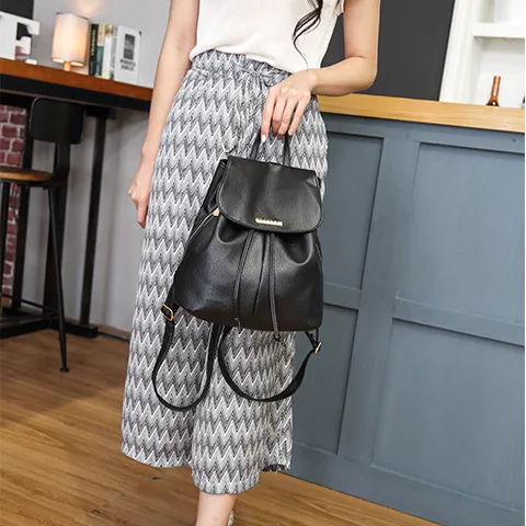 Women's Backpack PU Leather Rucksack Fashionable Casual Daypack - 5
